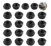 M8 Nyloc Nuts, 20Pcs Self-Locking Steel Hex Black Hexagon Lock Nuts for Washers Bolts Screws Anti-Loosening Fasteners with Nylon Insert for Machinery Automotive DIY Projects