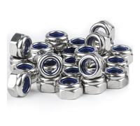 M8 Nylock Nuts, Nylon Insert Lock Nuts, A2 V2A Stainless Steel Hex Lock Nuts, Self-locking Nuts, Hex Nuts, Threaded Hexagon Nuts for Bolts Screws, DIN 985 Locknut Assortment (45 Pcs M8 Nuts)