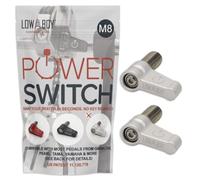 M8 Power Switch by Low Boy - Bass Drum Beater Quick Release Thumb Screw. Fits Gibraltar, Pearl, Yamaha, and Tama pedals. (Silver, M8-2 Pack)