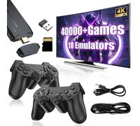 M8 Retro Games Console Game Stick 64G,40000+ Games,18 Emualtors,4K HD Output Wireless Game Console with Dual 2.4G Wireless Controller,Portable Plug and Play Video Games Stick for TV,Gifts for All Age