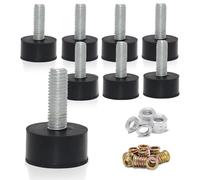 M8 Rubber Adjustable Furniture Leveler，8 Pack Leveling Feet Screws in Threaded, Feet Levelers Screw On Furniture Glide Leveling for Table, Chair, Furniture Legs