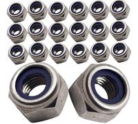 M8 Self-Locking Nuts Marine Grade Lock Style in A4 Stainless Steel 316 - Corrosion Resistant Fasteners (Pack of 20)