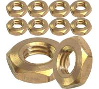 M8 Solid Brass Half Nuts DIN 439 (Pack of 10)