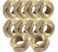 M8 Solid Brass Hex Nuts, Pack of 10 - DIN 934 Full Height Hex Nut for Electrical, Plumbing, Antique Restoration, Marine & Decorative Use