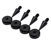 M8 Speakers Spikes and Pads for Speakers, HiFi Stands, Cabinets, Soundbars (Spikes Ø10x20mm | Pads Ø20x8mm CH | Black Alu)
