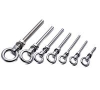 M8 Stainless steel longshank eye bolt marine grade stainless 316 A4 (10, M8x80mm)