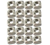 M8 Stainless Steel Square Nuts, Metric Female Thread Fasteners for Furniture Frame Assembly Home Repairs, 20Pcs