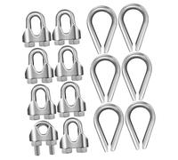M8 Stainless Steel Wire Rope Clips 14 Pcs for Chain and Rope Fittings