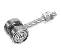 M8 Steel 2 Wheel Trolley Assembly with Double Bearings Silver | 50kg load rating, screw hole mounting, smooth sliding action, wear and impact resistant for easy installation