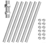 M8 Threaded Rod 30cm Galvanized Steel 6-Pack with Nuts(6 Rods)