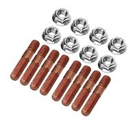 M8 Turbo Studs Kit M8x1.25 Alloy High Pressure Manifold Stud Nuts Hardware, 8 Pcs, Turbo Exhaust Manifold Fixing for Engine Repair