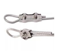 M8 Wire Rope Clamp for 6mm Wire Rope Cable, Single/Double Bolt | Cable Clamps, 304 Stainless Steel Cable Clip for Clothesline Awning Fixed(50pcs Single Bolt)