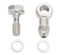 M8 X 1.25mm to AN4 Banjo Bolt Kit, Stainless Steel Banjo Bolt Fitting, High Bearing Capacity Brake Banjo Bolt Adapter with Washer, Leak Connections for Liquid Flow Control