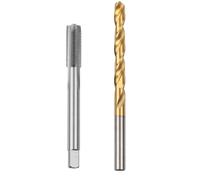 M8 x 1 Straight Flute Thread Tap and 7.0mm Twist Drill Bit Set, HSS 6542 Titanium Coated Machine Screw Tap & Metal Drill Bit for Threading & Drilling