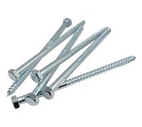 M8 x 150mm Coach Screws Hex Head 40 Pack for Wood, Zinc Plated Steel | Sleeper Screws, Timber Fixing, Half Thread, 8mm Lag Bolts, for Decking Fencing Pergola, 13mm Head Width, 6 Inch Long