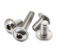 M8 x 16mm Stainless Steel Flanged Button Head Screws,Allen Socket Bolts,Right Hand Full Threads,Metric,8-pieces