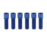 M8 x 25mm Titanium Bolt with Washer for BMX Stem pack of 6 (Blue)