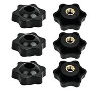 M8 x 38mm Clamping Nuts, 6 Pcs Star Clamping Nuts Knob Grip Screw Plastic Star Nut | Handle Wing Nut for Machines Systems Fitness Equipment Furniture Machine Tools