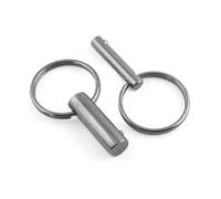 M8 x 38mm Fast Pull Ring Pins Detent Ball Lock Clevis Pin A4 Stainless Steel Marine Grade (Pack of 2)