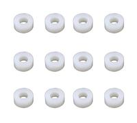 M8 x 3mm White Nylon Spacers Standoff Washers, Pack of 12 - Cylindrical Insulating Plastic Bushing (12mm Outer Diameter) for PCB, Electronics, Motherboard, Robotics & DIY