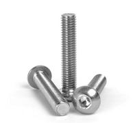 M8 X 50mm Length Button Head Allen Bolts Screws Stainless Steel A2 304 Iso 7380 Pack Of 20