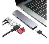 M82 USB C Hub Adapter for MacBook Pro Air Docking Station 8-in-2 for Mac Book Accessories Dongle 4K@30Hz HDMI, Thunderbolt 4/3, USB 3.0, SD/TF, USBC Dock Multiport Adapter for Mac M5 M4 M3 M2 M1
