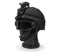 M88 Tactical Helmet with Goggles, NVG Mount and Helmet Cover | Steel Shell Adjustable Suspension Chin Strap Chin Rest, Airsoft Paintball Cosplay Costume