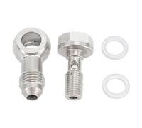 M8x1.0 to AN4 Banjo Bolt with Washers, Stainless Steel High Load Capacity Brake Banjo Bolt Set for Plumbing Systems and Fluid Flow Control