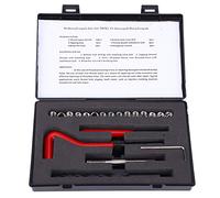 M8x1.25 Thread Repair Kit, Stainless Steel Rethreading Tap Kit for Female Thread, 20 Pcs Thread Insert Kit with Spiral Drill, Screw Tap, Wrench for Aluminum Alloy, Automotive Parts