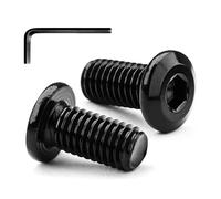 M8x16mm Hex Flat Head Socket,20Pcs M8 Bolts,Fully Thread 304 Stainless Steel Bolt,Furniture Screws Bolts,Black zinc plating,with Hex Key