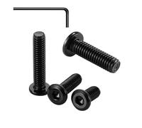 M8x50mm 20Pcs Flat Head Hex Socket Cap Screws Bolts,Furniture Screws,Carbon Steel,Full Thread, Black Oxide by Socell (with Hex Spanner)