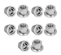 M9 Serrated Flange Nuts, Carbon Steel Locking Stop Fastener Double Nut Bicycle Hub Shaft Nut Replacement Metric Axle Wheel Nuts (10 Pack)