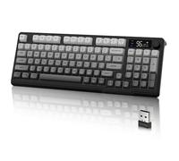 M96 2.4G & BT5.0 Dual Mode Wireless Gaming Keyboard with 94 Keys-Black | Smart Display & Knob, 90% Membrane Semi-mechanical Computer Keyboard, Rainbow Backlit, 3000mAh Rechargeable for PC/Mac/Office