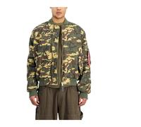 Ma-1 Quilted Camouflage Bomber Jacket- male- Alpha Industries- Bomber Jackets- Green- M- Jackets M