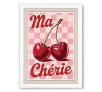 Ma Chérie Retro Framed Wall Art Print A2 (59.4×42cm) White, Wall Decor for Living Room, Bedroom, Office & Home, Ready to Hang, Art Gift