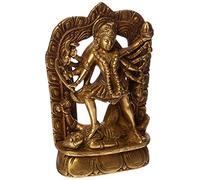 Ma Kali Statue Goddess Kali Brass Figurine 2384 (6.75"H x 4.50"W x 1.50"D) Gold