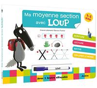MA MOYENNE SECTION AVEC LOUP - LIVRE-ARDOISE NED: Avec 1 feutre effaçable
