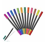 MA NASIR Felt Tip Pens Reusable Brush Art Supplies Fineliner Tip Brush Marker Durable Assorted Color Felt Tip Pens Suitable for Drawing Sketching Design Calligraphy Painting L16x1cm Dia (12 Pack)