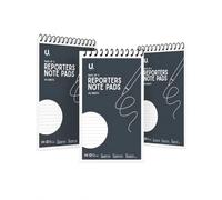 MA NASIR Reporters Notepad Pack Of 3 Wirebound Notebooks 5” X 8” Spiral Bound Note Pads With 40 Sheets Each Compact Writing Pads For Office School Home & Journalists Assorted Colours 22 X 13cm X 1cm
