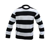 MA ONLINE Boys Halloween Black & White Stripe Knitted Jumper Girls Long Sleeve Causal Top 11-12 Years
