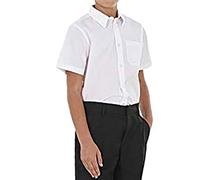 MA ONLINE Boys Twin Pack Long and Short Sleeve Collared School Uniform Shirt Mens Office Wear Top/White Short Sleeve/17 Inche Collar