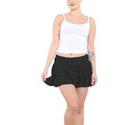 MA ONLINE Ladies 80s Theme Party Mini RARA Skirt Womens Casual and Party Wear Frill Skirt Black Small/Medium