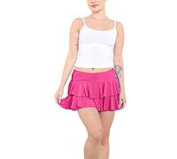 MA ONLINE Ladies 80s Theme Party Mini RARA Skirt Womens Casual and Party Wear Frill Skirt Hot Pink Small/Medium
