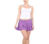 Ladies 80s Theme Party Mini RARA Skirt Womens Casual and Party Wear Frill Skirt Purple Small/Medium