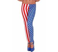 MA ONLINE Ladies American Flag Print Legging Womens USA Flag Stars and Stripes Casual Pant American Flag UK 8-10