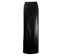 MA ONLINE Ladies Wet Look Shiny Long Maxi Skirt Womens Faux Leather Fancy Party Maxi Skirt Black UK 16-18