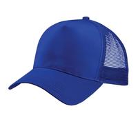 MA Online Mens Adjustable 5 Panel Baseball Cap Summer Cotton Hat Back Mesh Trucker Cap Brim Hat (RBlue One Size)
