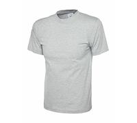 MA ONLINE Mens Crew Neck Plain Slim Fit Short Sleeve T Shirts Adults Casual Sports Summer Work Tops Heather Grey