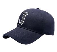 MA Online Mens Embroidered Alphabet Baseball Cap Adjustable Cotton Hat Sun Visor Summer Cap (Alphabet-J Navy One Size)
