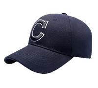 MA Online Mens Embroidered Alphabet Baseball Cap Adjustable Cotton Hat Sun Visor Summer Cap (Alphabet-C Navy One Size)